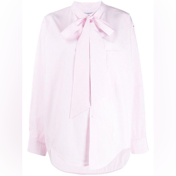 BALENCIAGA
Striped Tie Neck Button-Up Top
Size: XS | US0, FR32 - Picture 6 of 11